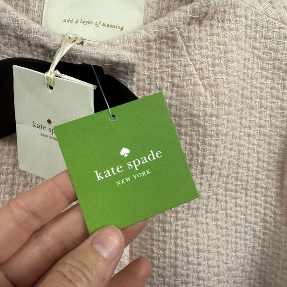 Kate Spade Cherie Pink Tweed Bow Coat Size 2 - New With Tags - Picture 6 of 16
